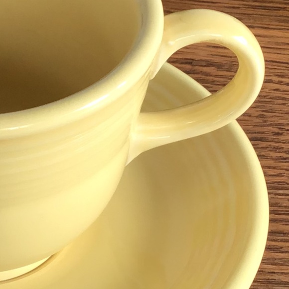 Homer Laughlin Fiestaware Teacup and Saucer Yellow Vintage HLC Fiesta - Picture 3 of 6